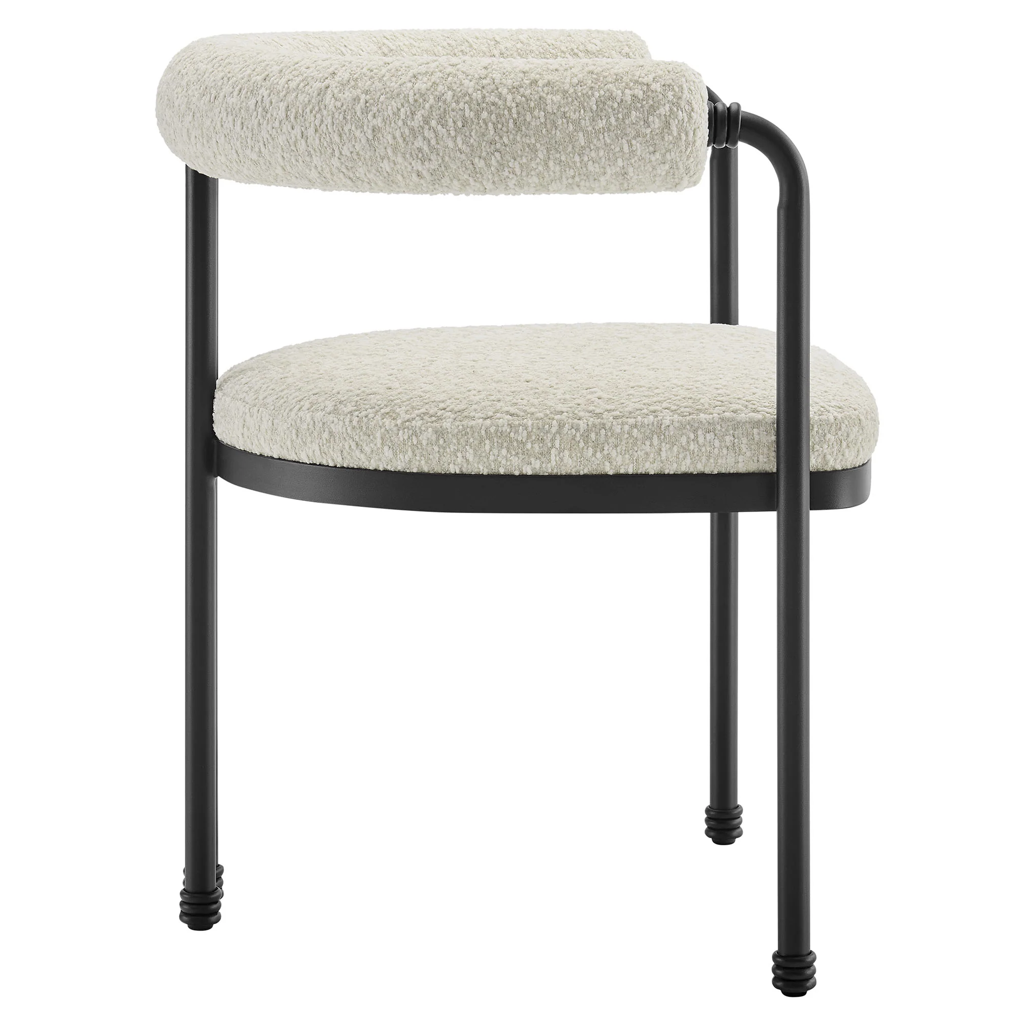 Turin Curved Back Boucle and Metal Dining Accent Chair by Modway - Image 4