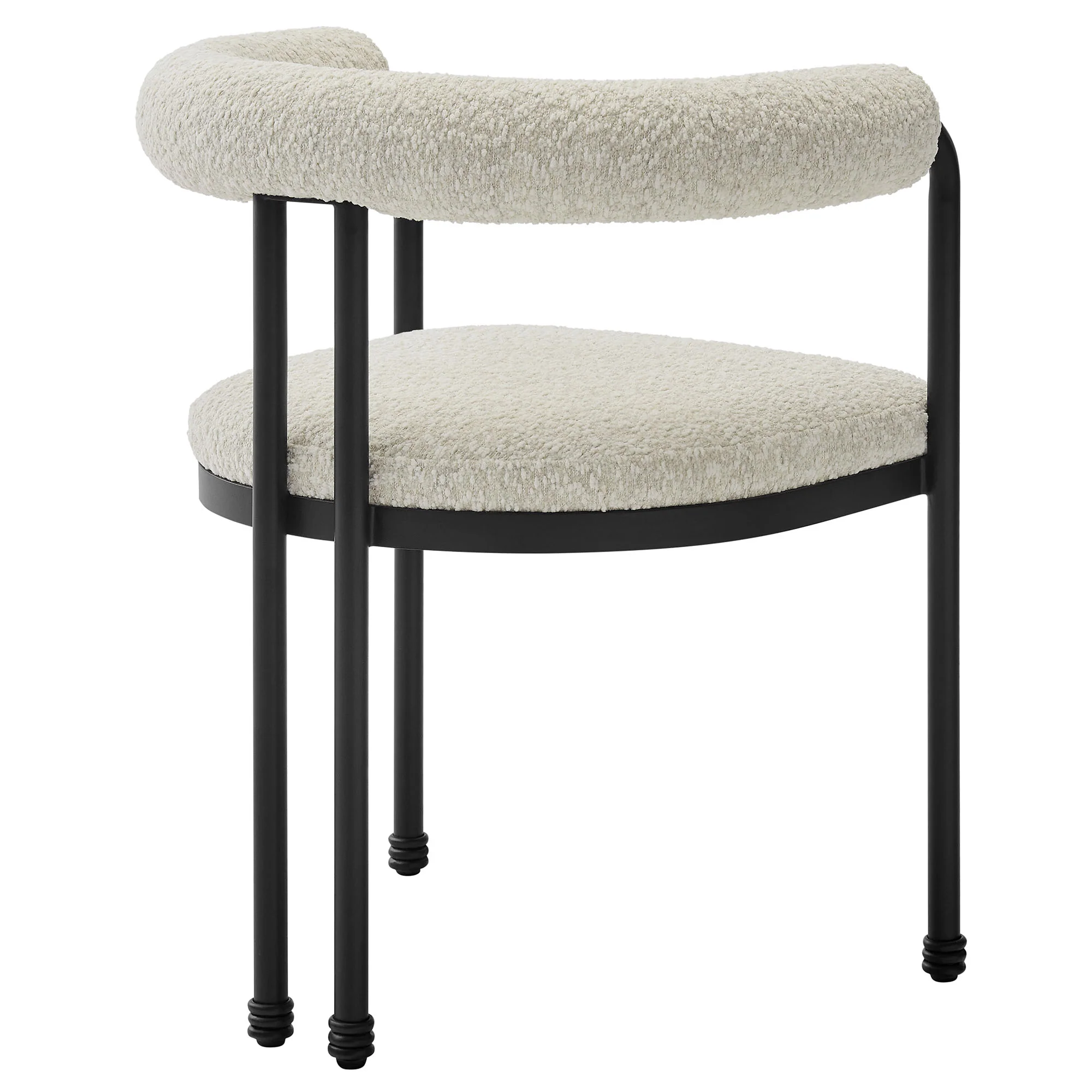 Turin Curved Back Boucle and Metal Dining Accent Chair by Modway - Image 5