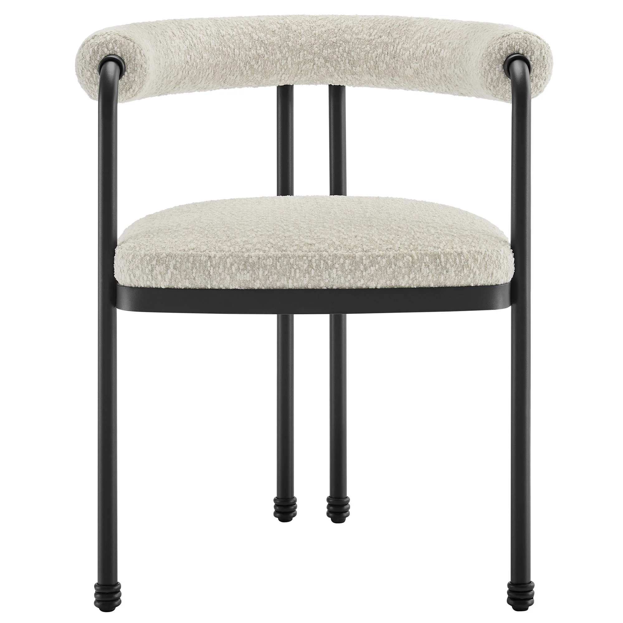 Turin Curved Back Boucle and Metal Dining Accent Chair by Modway - Image 6