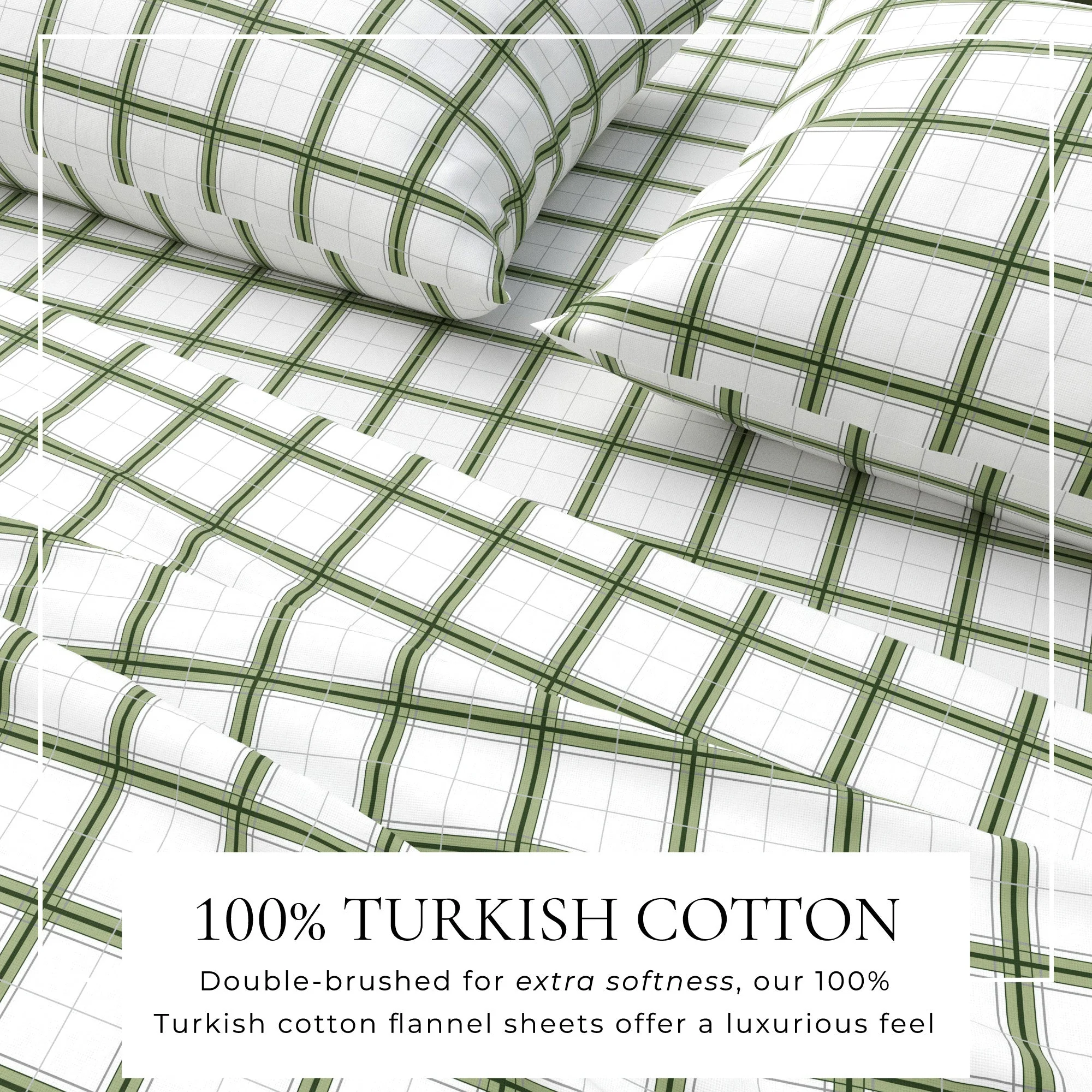 Turkish Cotton Flannel Sheet Set - Plaid & Stripe Collection - Image 14
