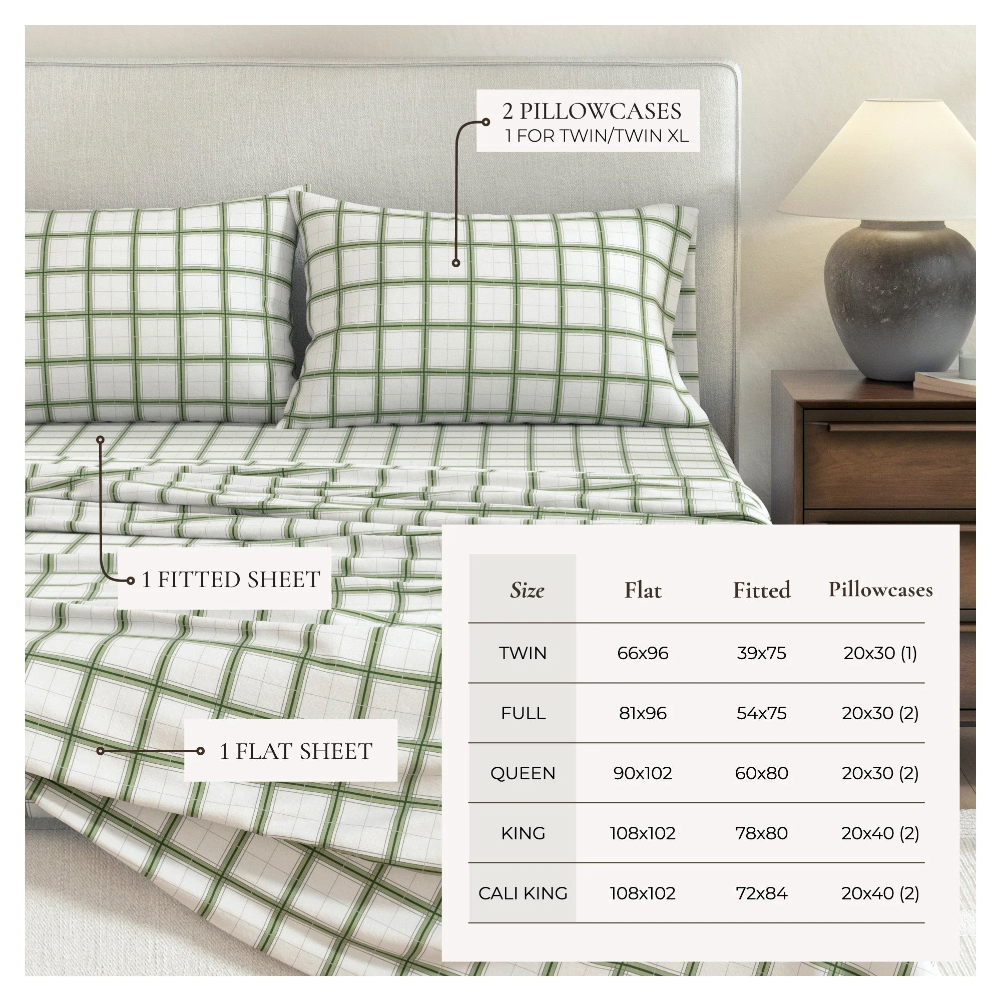 Turkish Cotton Flannel Sheet Set - Plaid & Stripe Collection - Image 15