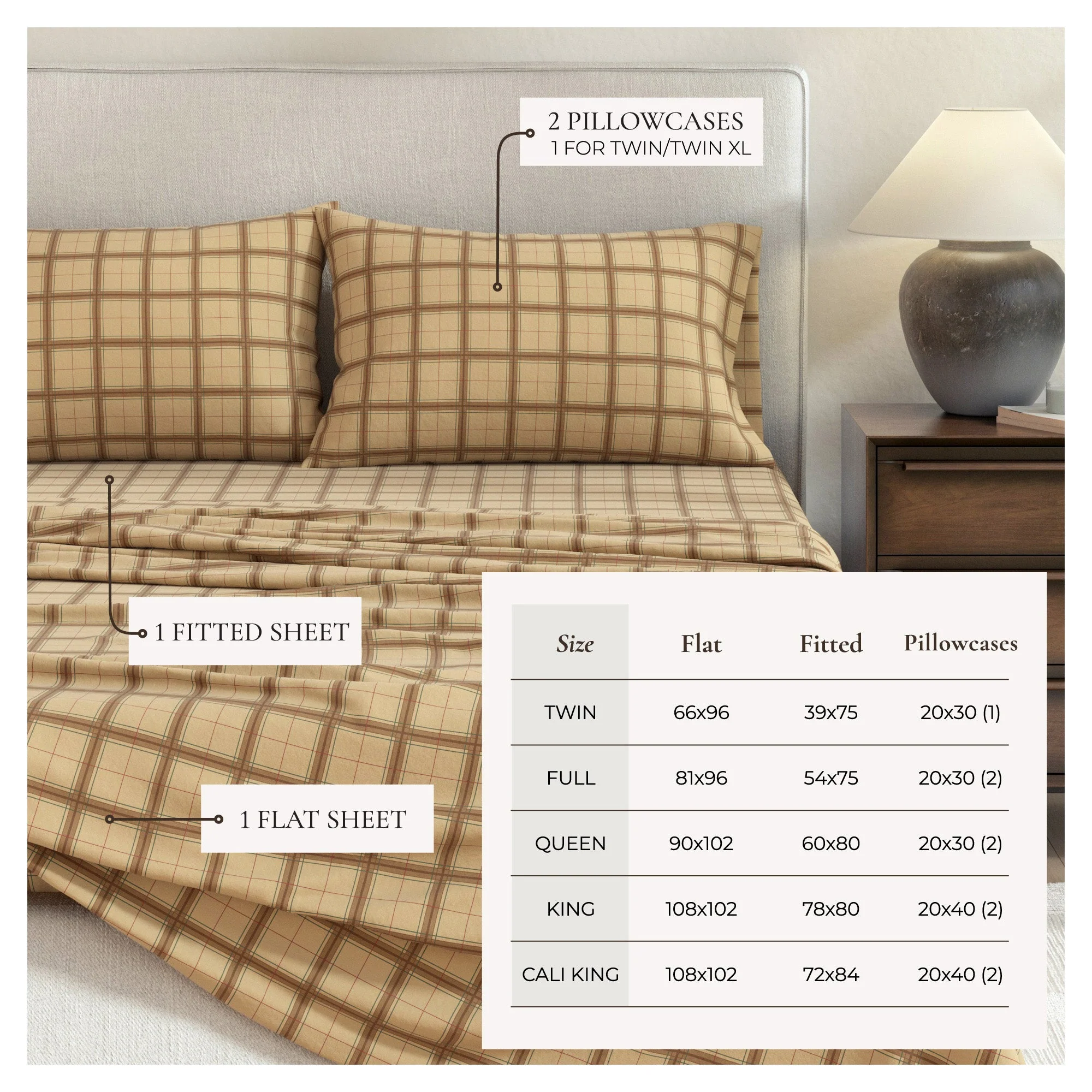 Turkish Cotton Flannel Sheet Set - Plaid & Stripe Collection - Image 21