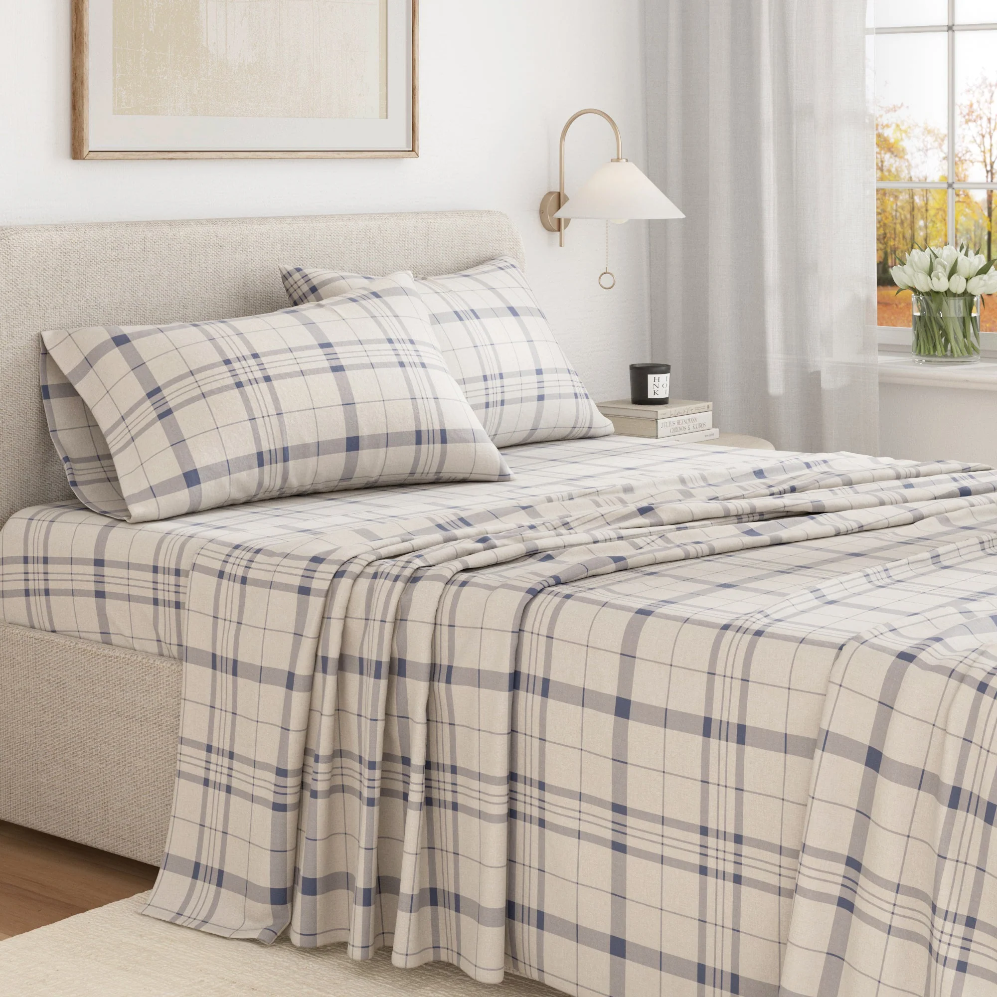 Turkish Cotton Flannel Sheet Set - Plaid & Stripe Collection - Image 5