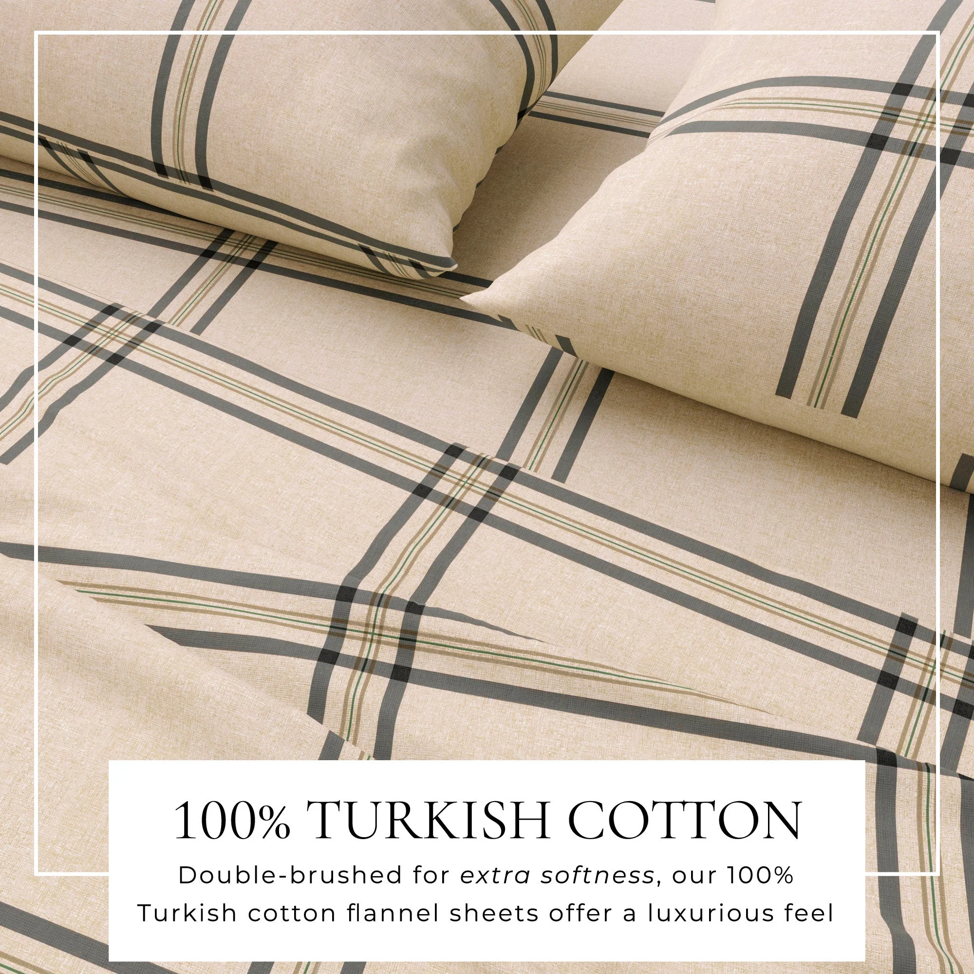 Turkish Cotton Flannel Sheet Set - Plaid & Stripe Collection - Image 8