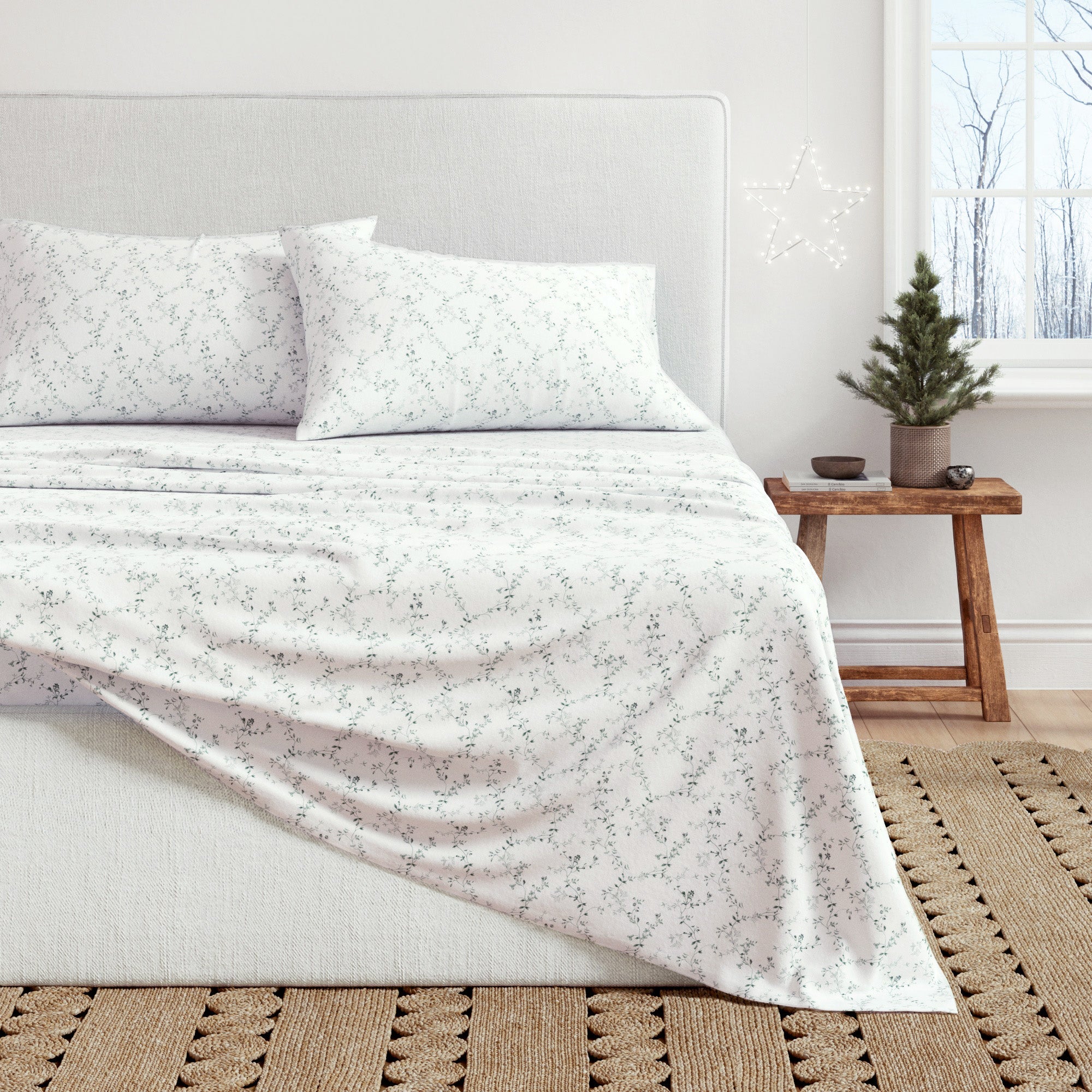 Turkish Cotton Flannel Sheet Set - Winter Floral Collection - Image 13