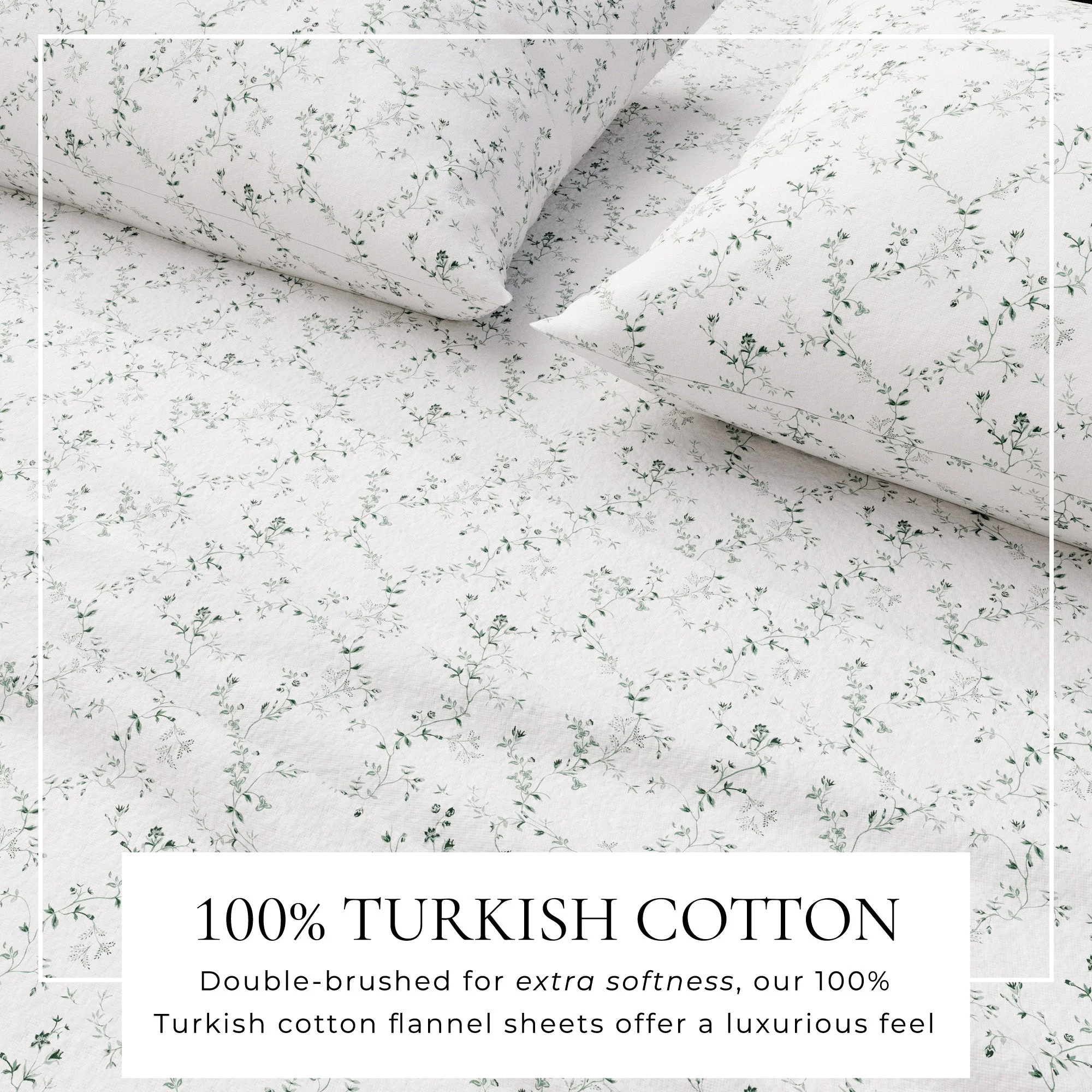 Turkish Cotton Flannel Sheet Set - Winter Floral Collection - Image 14