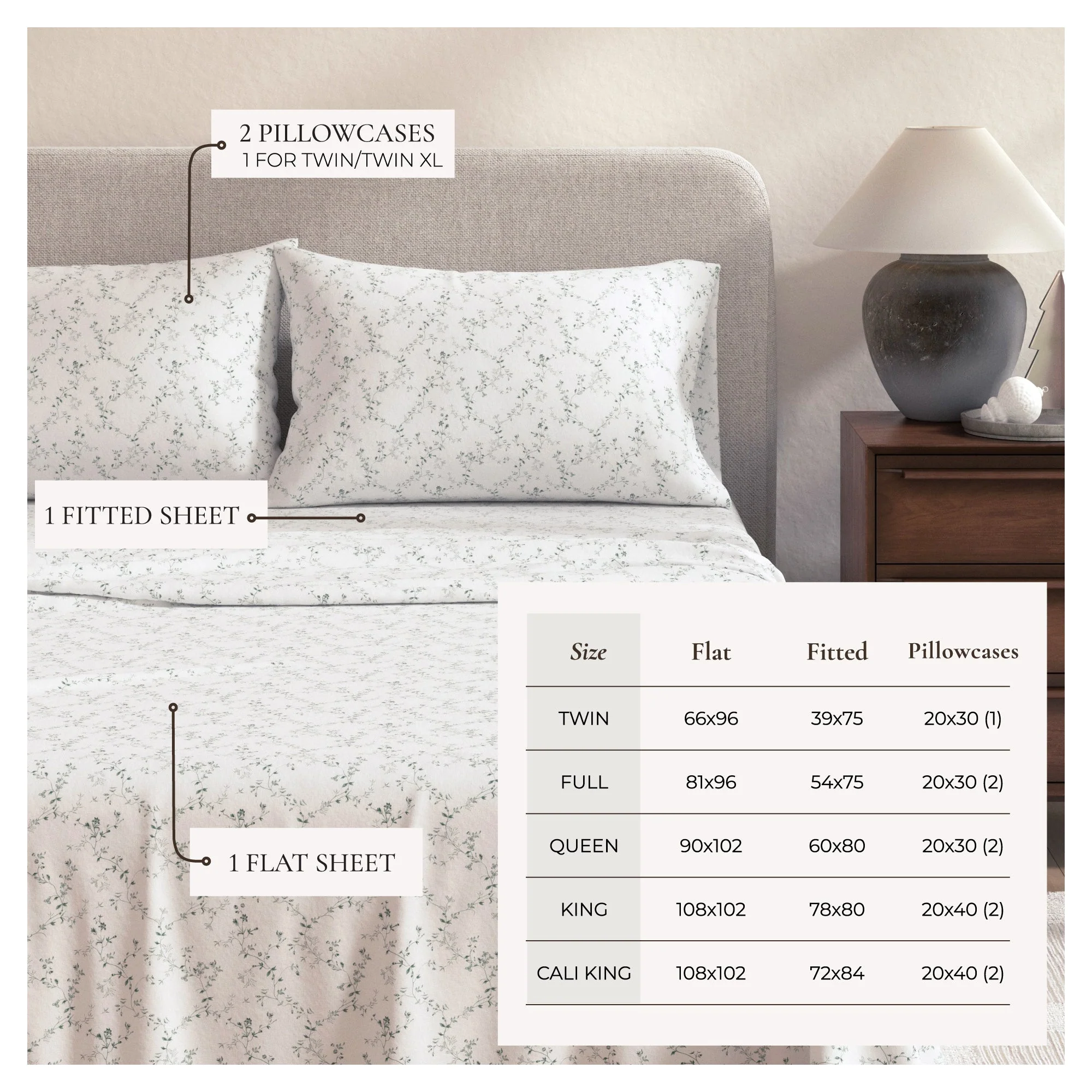 Turkish Cotton Flannel Sheet Set - Winter Floral Collection - Image 15