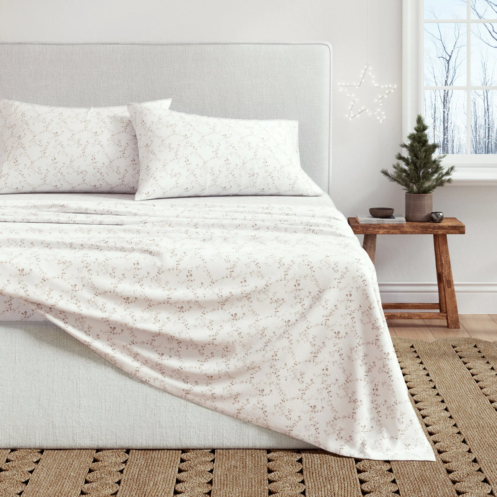 Turkish Cotton Flannel Sheet Set - Winter Floral Collection - Image 19