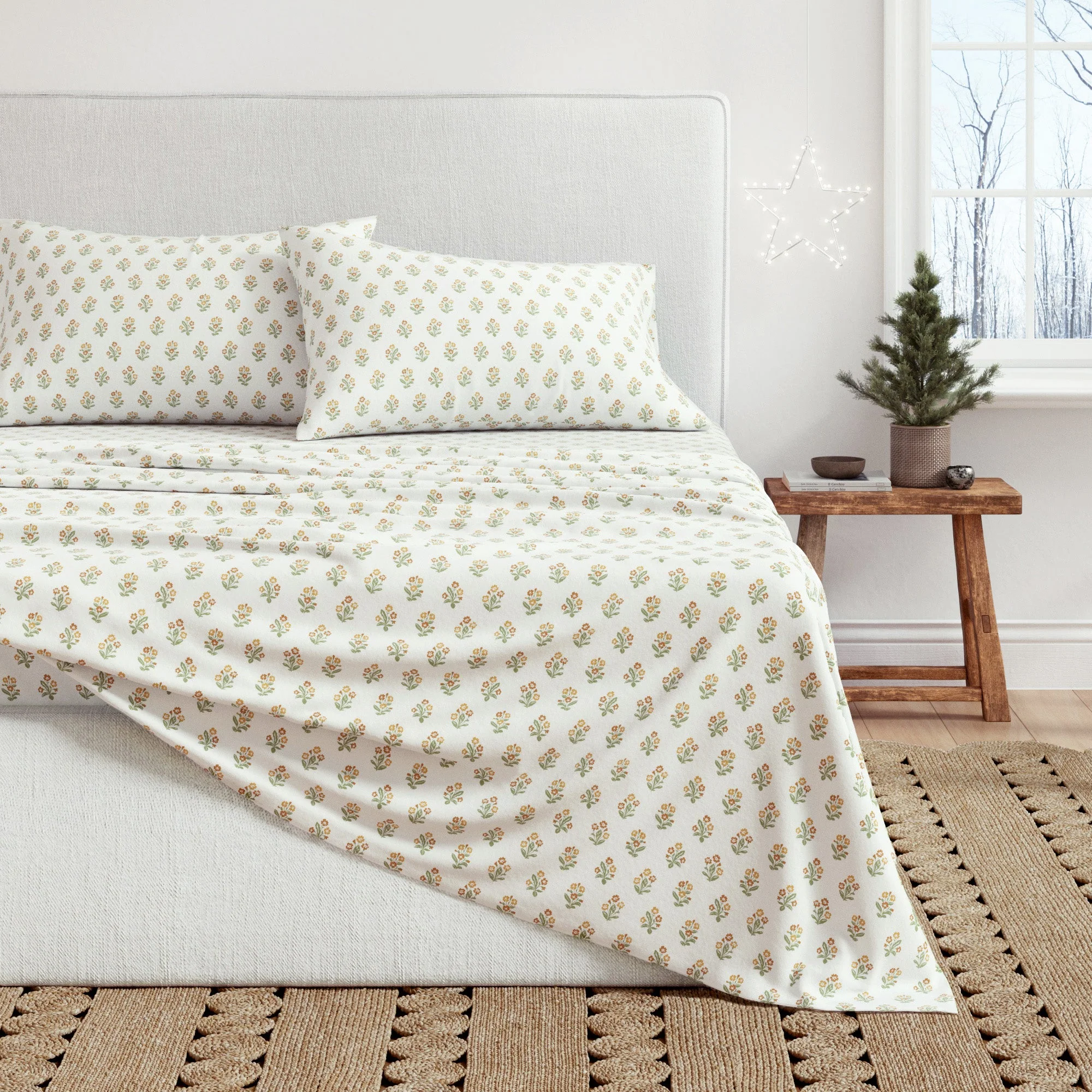 Turkish Cotton Flannel Sheet Set - Winter Floral Collection - Image 7
