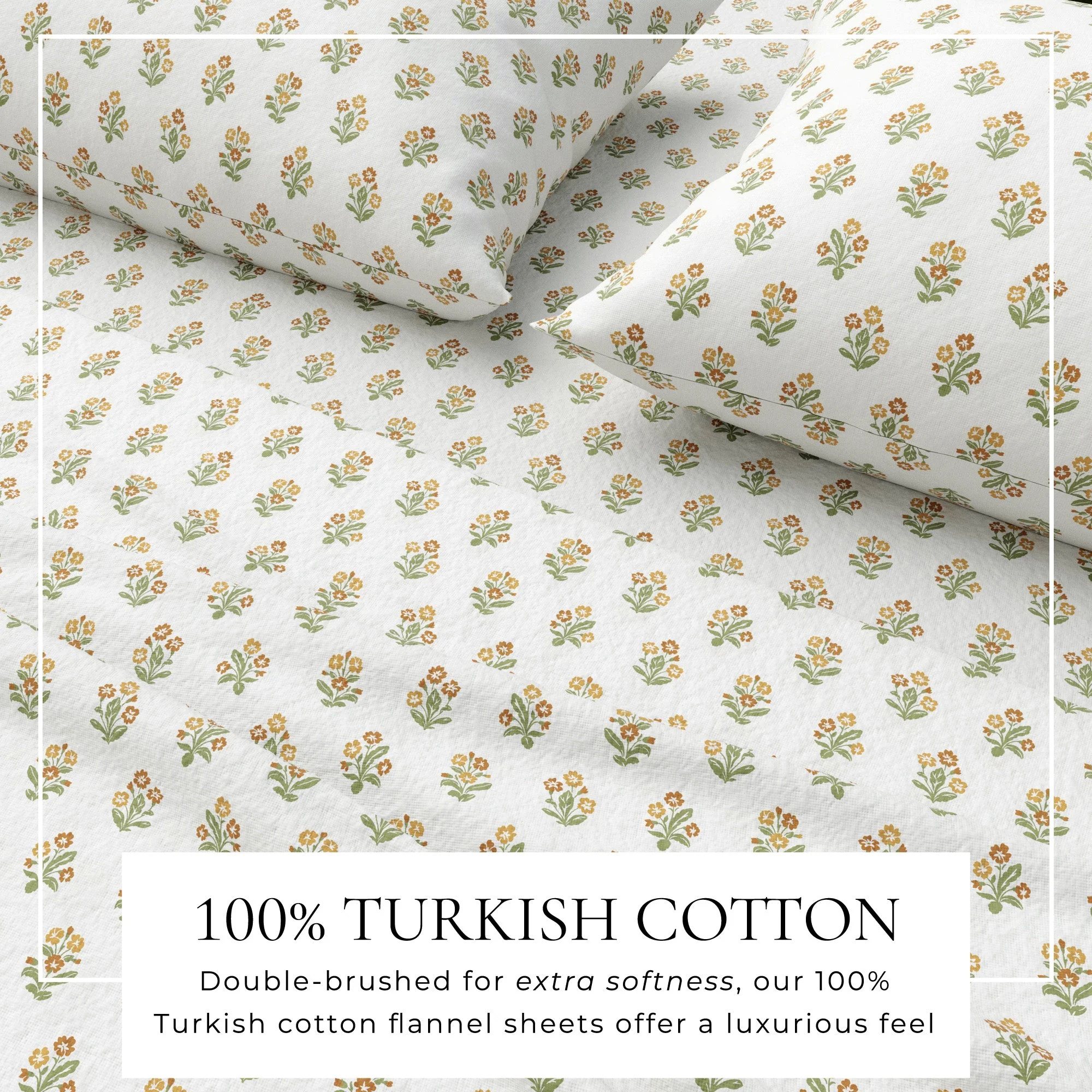 Turkish Cotton Flannel Sheet Set - Winter Floral Collection - Image 8