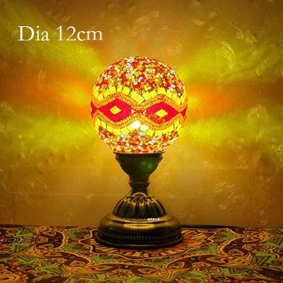 Turkish Mosaic Ball Table Lamp Handcrafted Art Deco Glass Romantic Bedside Light - Image 11