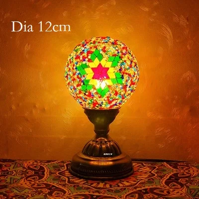 Turkish Mosaic Ball Table Lamp Handcrafted Art Deco Glass Romantic Bedside Light - Image 13