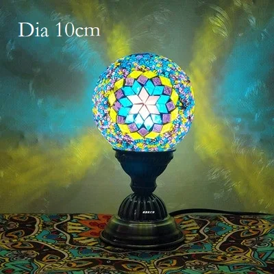 Turkish Mosaic Ball Table Lamp Handcrafted Art Deco Glass Romantic Bedside Light - Image 15