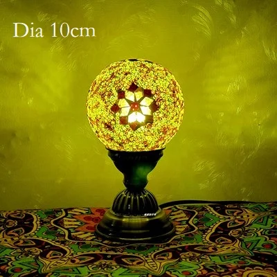 Turkish Mosaic Ball Table Lamp Handcrafted Art Deco Glass Romantic Bedside Light - Image 7