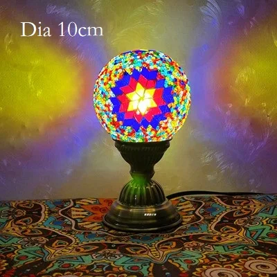 Turkish Mosaic Ball Table Lamp Handcrafted Art Deco Glass Romantic Bedside Light - Image 8