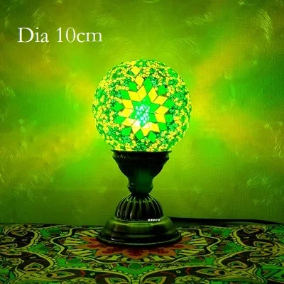 Turkish Mosaic Ball Table Lamp Handcrafted Art Deco Glass Romantic Bedside Light - Image 9
