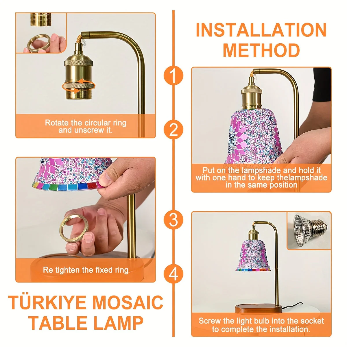 Turkish Mosaic Candle Lamp – Dimmable Glass Table Light for Bedroom & Holidays - Image 10