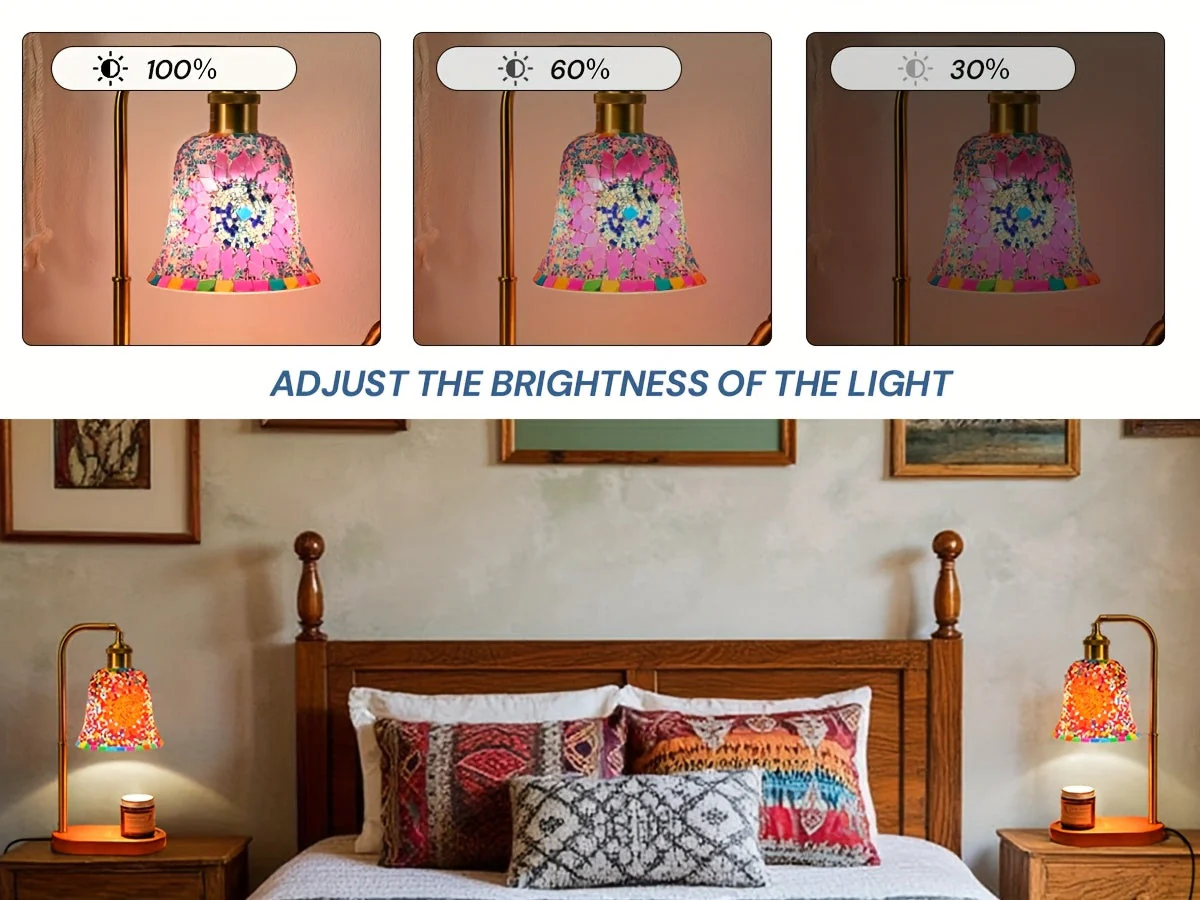 Turkish Mosaic Candle Lamp – Dimmable Glass Table Light for Bedroom & Holidays - Image 11