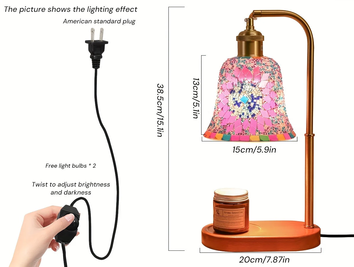 Turkish Mosaic Candle Lamp – Dimmable Glass Table Light for Bedroom & Holidays - Image 12