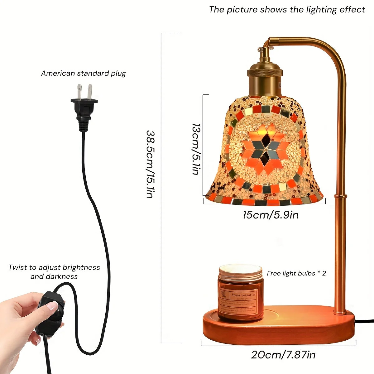 Turkish Mosaic Candle Lamp – Dimmable Glass Table Light for Bedroom & Holidays - Image 13