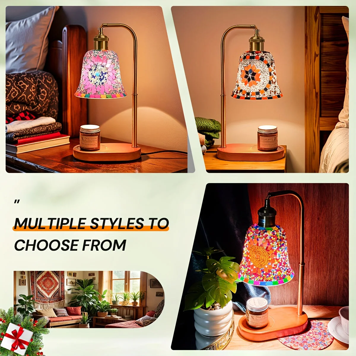 Turkish Mosaic Candle Lamp – Dimmable Glass Table Light for Bedroom & Holidays - Image 6