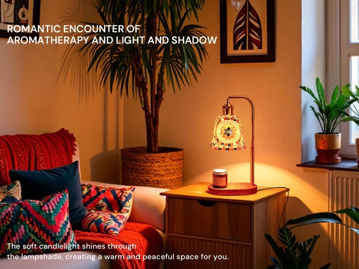 Turkish Mosaic Candle Lamp – Dimmable Glass Table Light for Bedroom & Holidays - Image 9