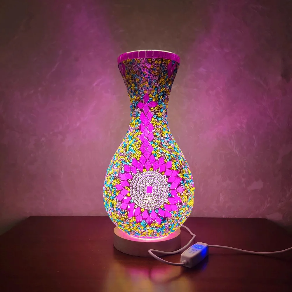 Turkish Mosaic Table Lamp Hand Inlaid Glass Mediterranean Bedroom Living Room Decor - Image 18