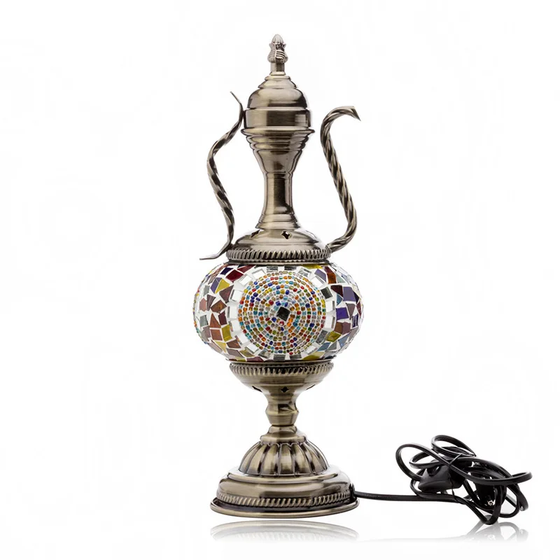 Turkish Mosaic Table Lamp Handcrafted Glass Vintage Mediterranean Romantic Bedside Light - Image 5