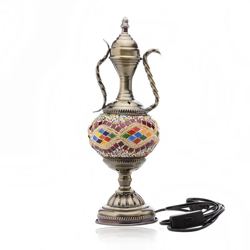 Turkish Mosaic Table Lamp Handcrafted Glass Vintage Mediterranean Romantic Bedside Light - Image 6