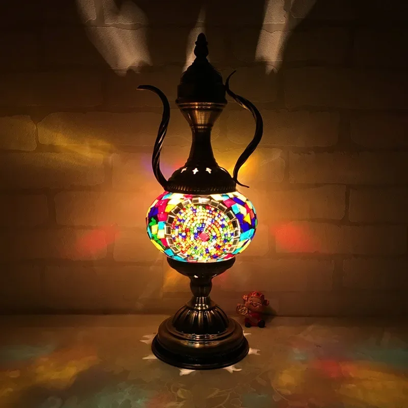 Turkish Retro Coffee Pot LED Desk Lamp Decorative Night Light Home Decor - Image 2