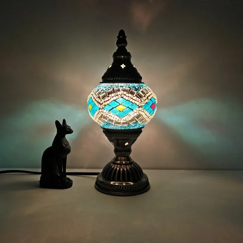 Turkish Stained Glass Table Lamp Mosaic Retro Bedside Cafe Decor Light - Image 2