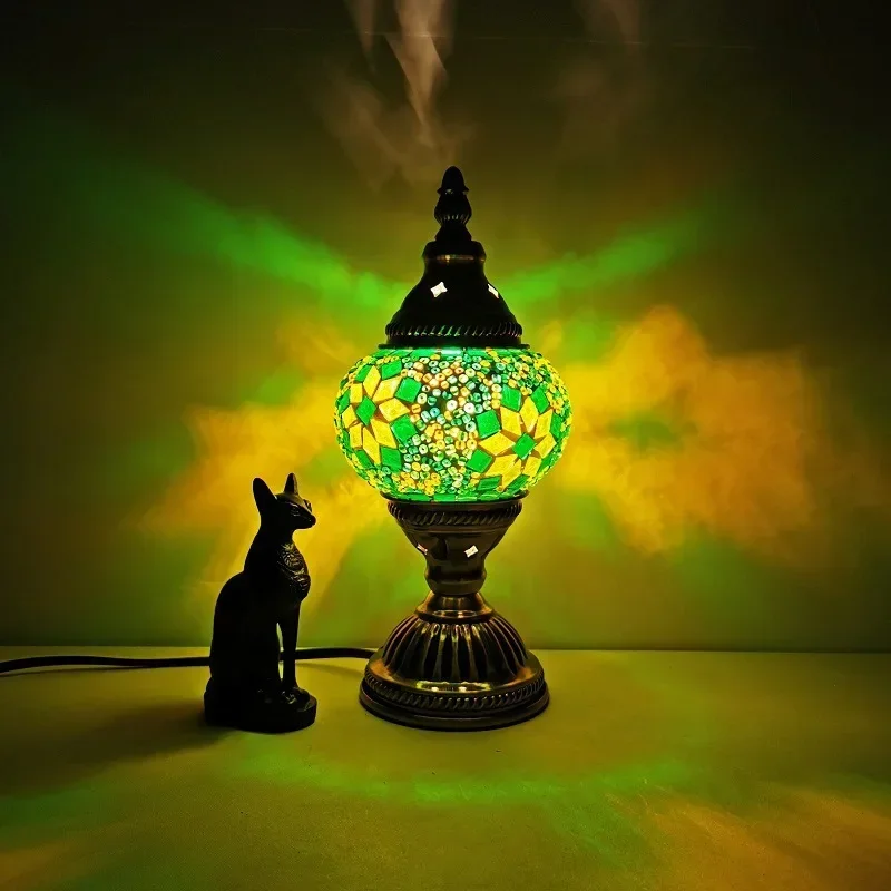 Turkish Stained Glass Table Lamp Mosaic Retro Bedside Cafe Decor Light - Image 3
