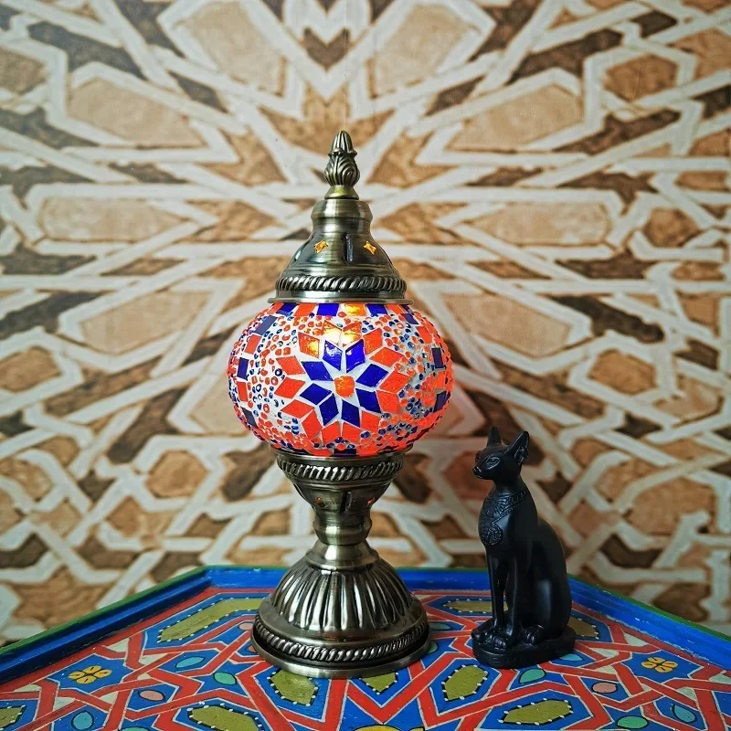 Turkish Stained Glass Table Lamp Mosaic Retro Bedside Cafe Decor Light - Image 4
