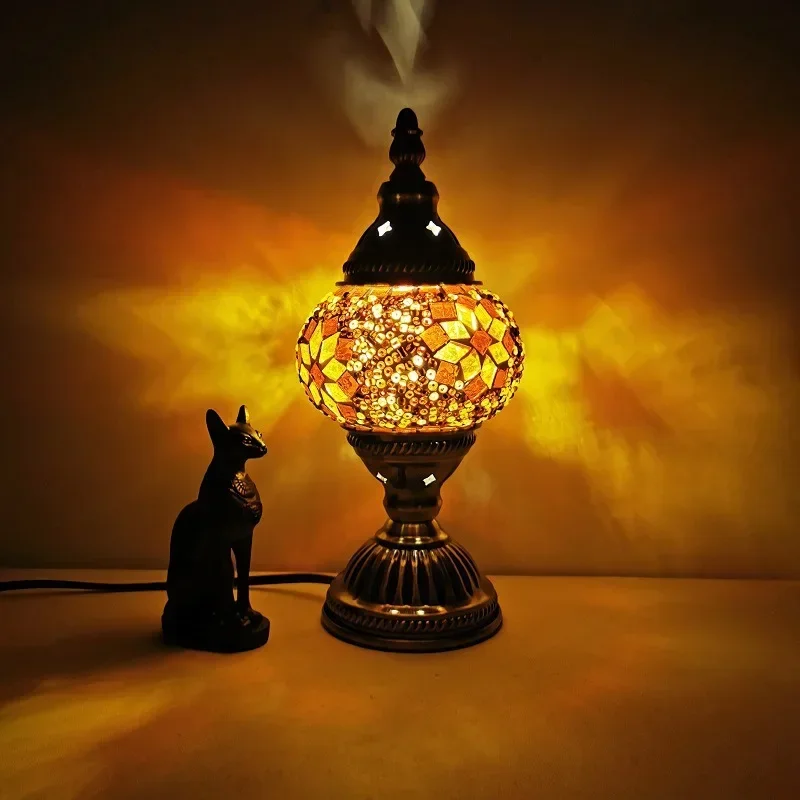 Turkish Stained Glass Table Lamp Mosaic Retro Bedside Cafe Decor Light - Image 7