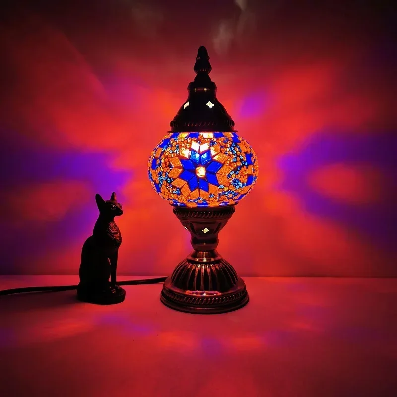 Turkish Stained Glass Table Lamp Mosaic Retro Bedside Cafe Decor Light - Image 8