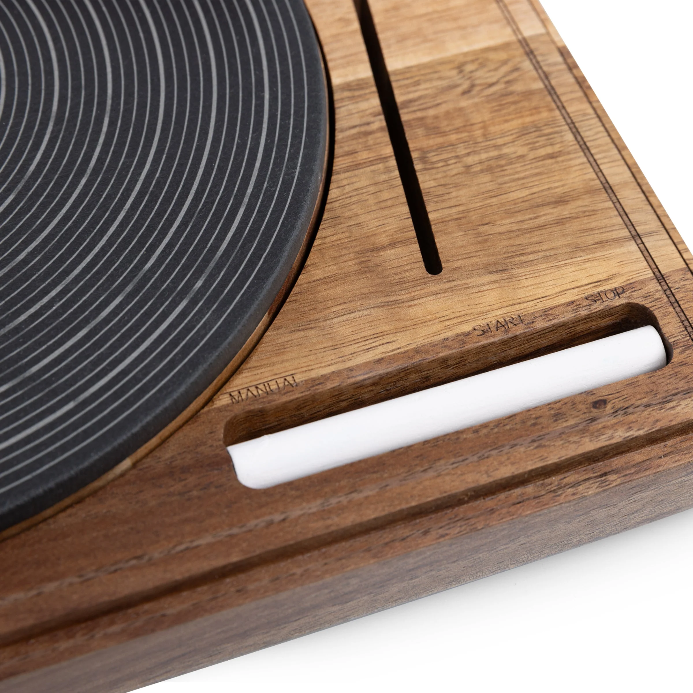 Turntable Acacia and Slate Cheese Board with Knife - Image 17