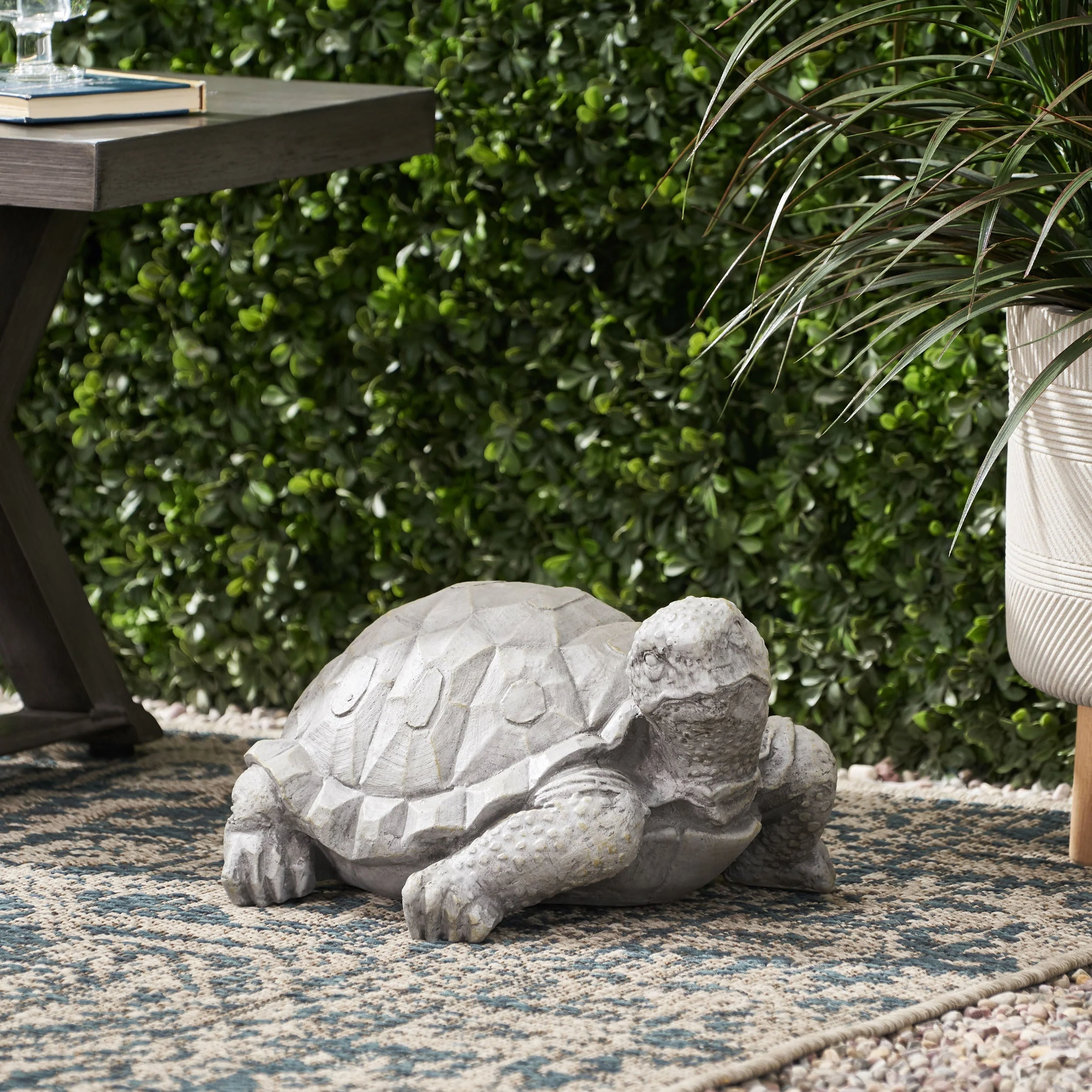 Turtle Decor Outdoor Turtle Statue in Dark Gray - Image 3
