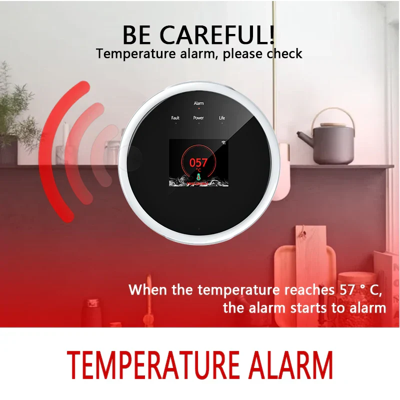 Tuya WiFi Gas Detector Smart Home Natural Gas Alarm LCD Display Combustible Sensor - Image 5