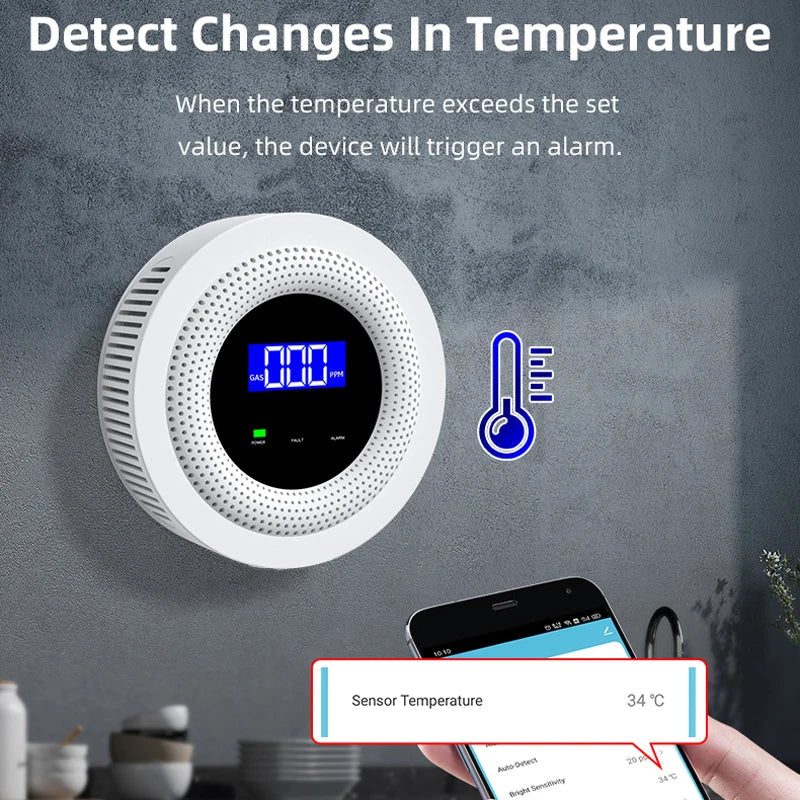 Tuya WiFi Gas Leak Detector Wireless Natural Gas Alarm 433MHz Smart Home Kitchen - Image 5
