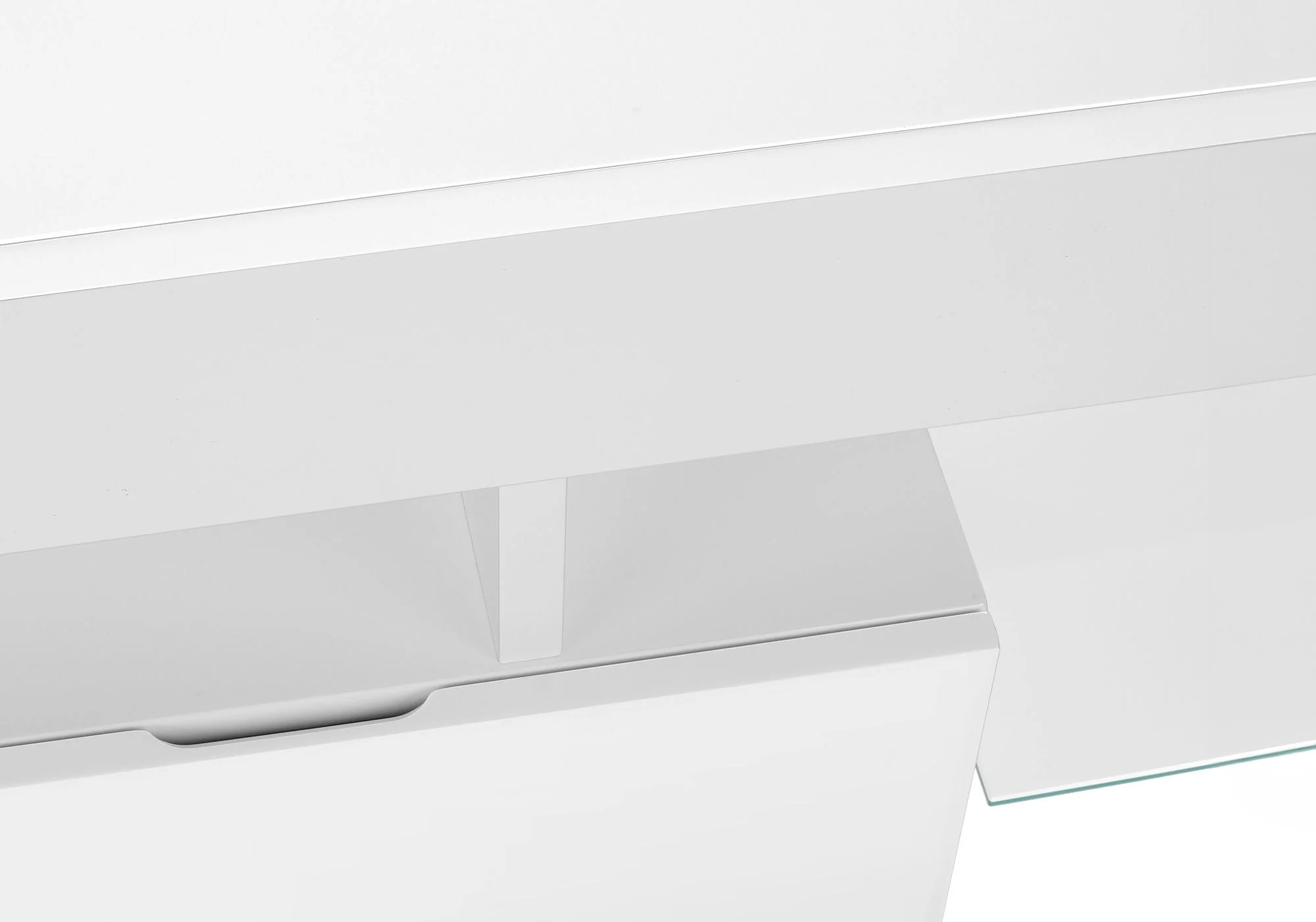 TV Stand, Console, Media Entertainment Center - Glossy White - Image 4