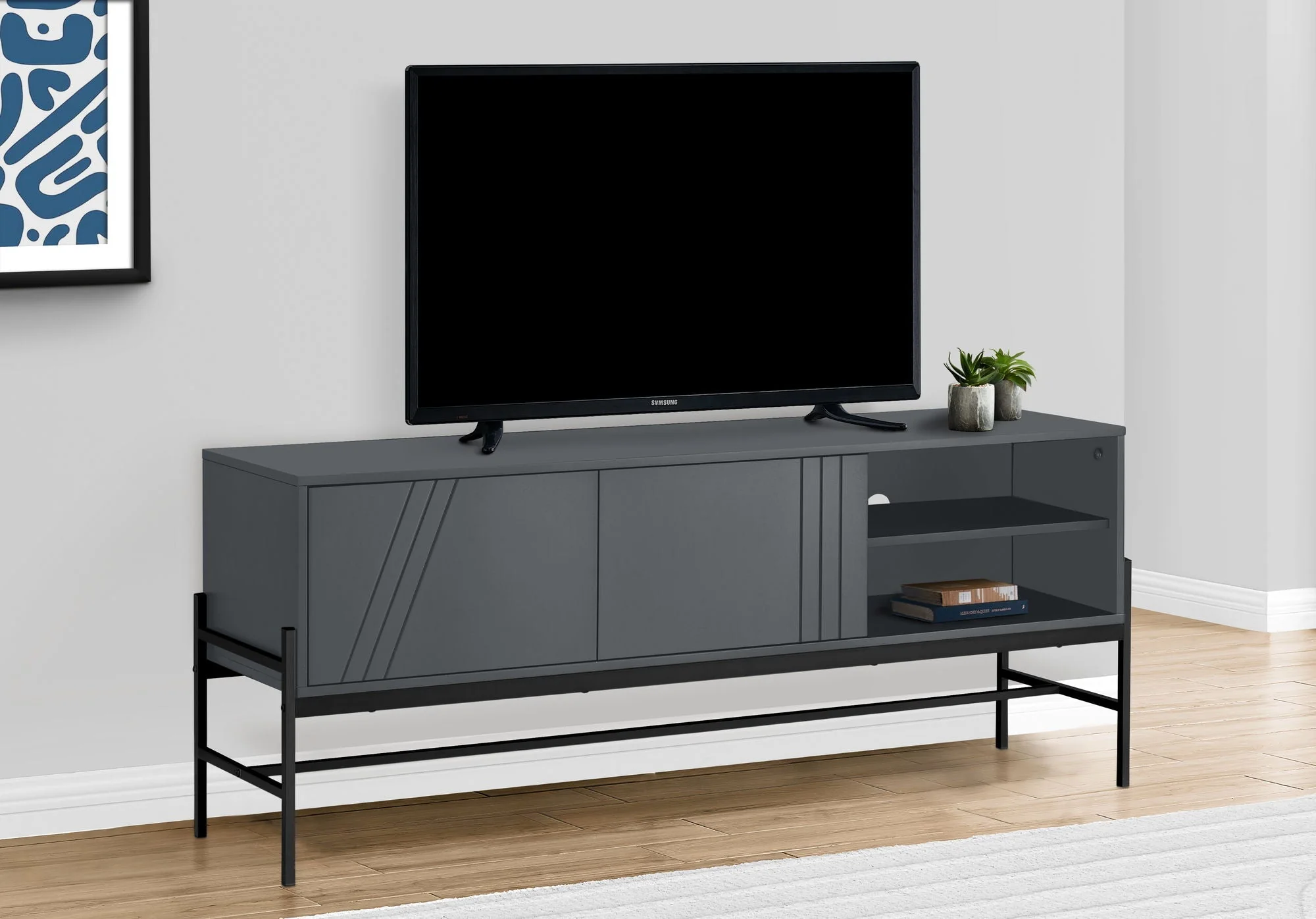 TV Stand, Console, Media Entertainment Center, Storage Cabinet, Contemporary And Modern - Image 6