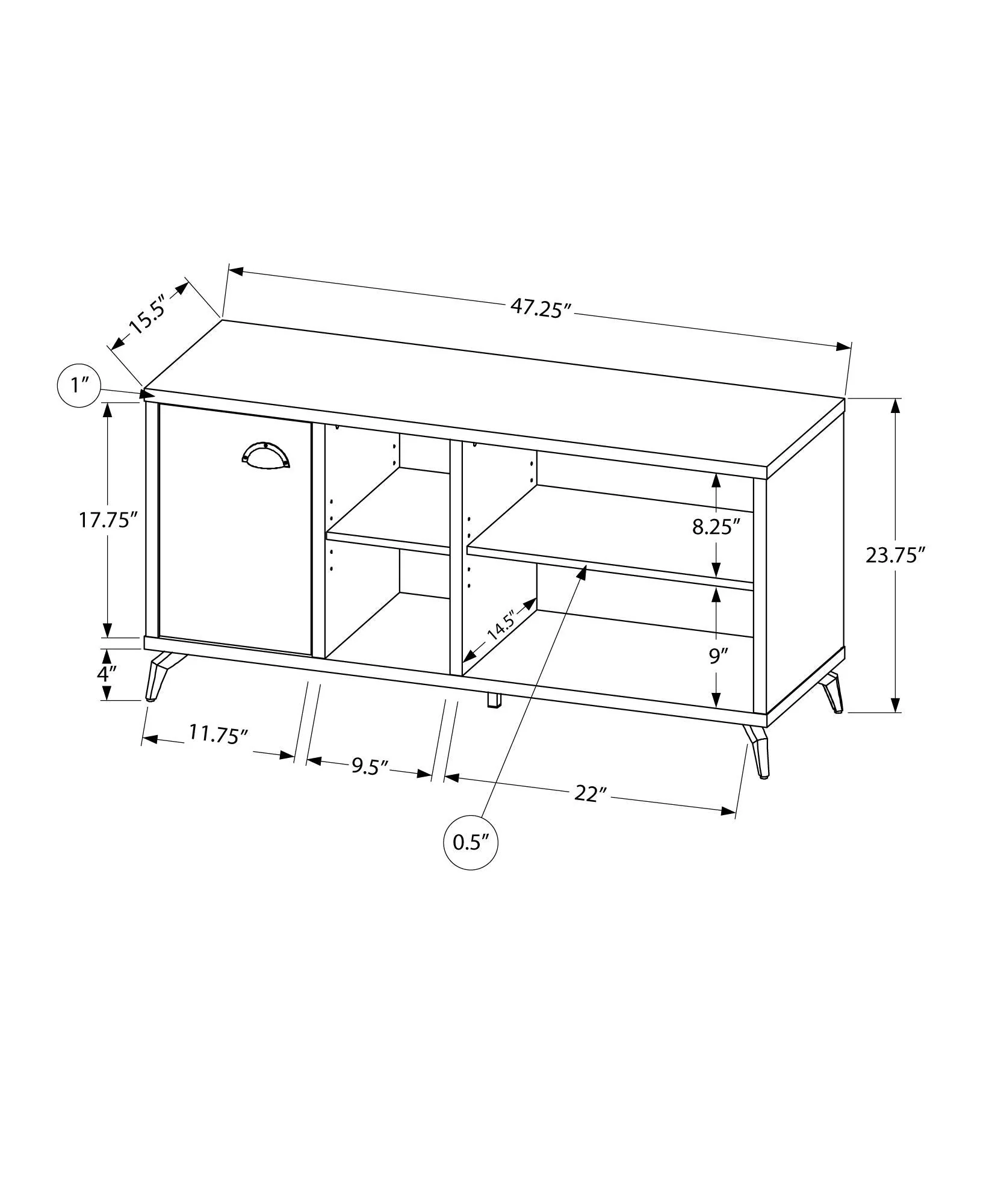 TV Stand, Console, Media Entertainment Center, Storage Cabinet, Contemporary & Modern - Image 12