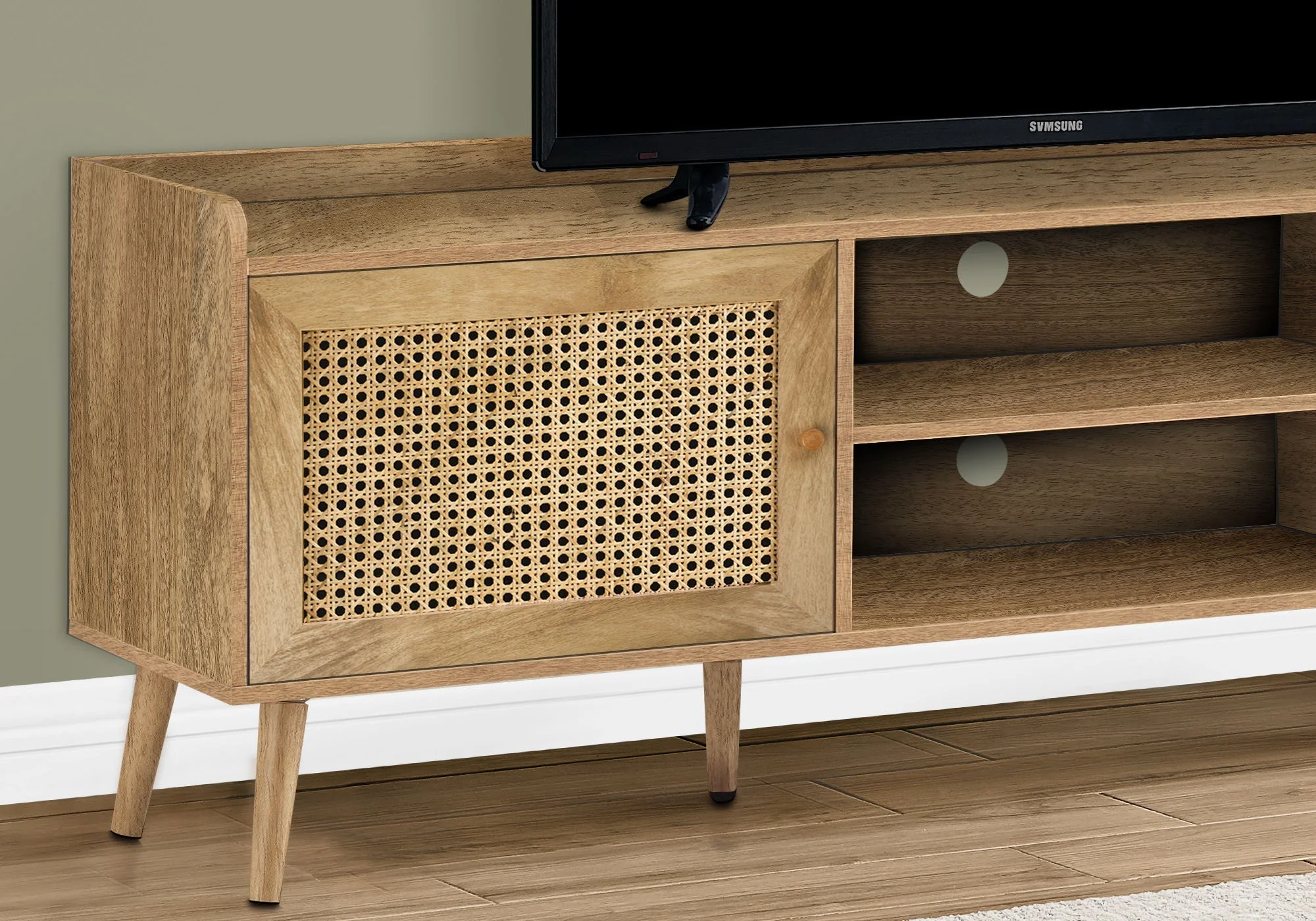 TV Stand, Console, Media Entertainment Center, Storage Cabinet, Transitional - Image 3