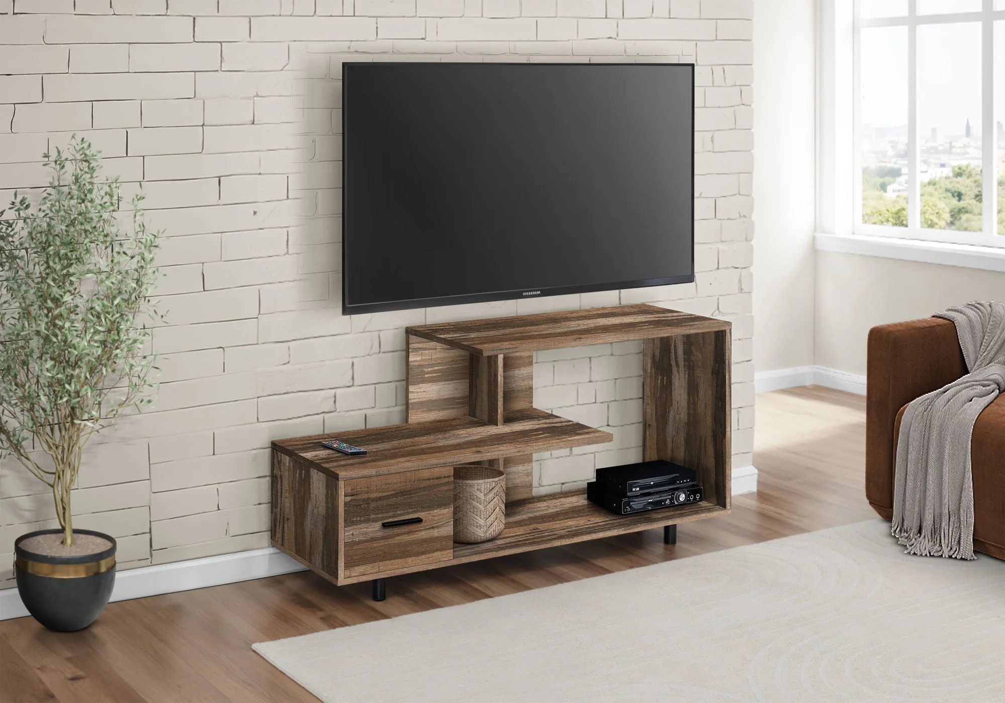 TV Stand, Console, Media Entertainment Center, Storage Drawer, Contemporary - Image 2