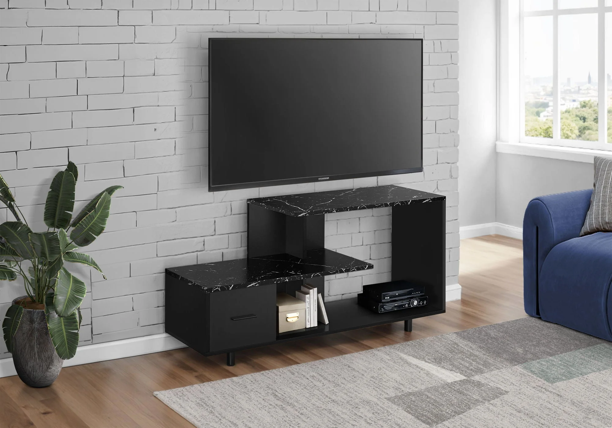 TV Stand, Console, Media Entertainment Center, Storage Drawer, Contemporary - Image 3