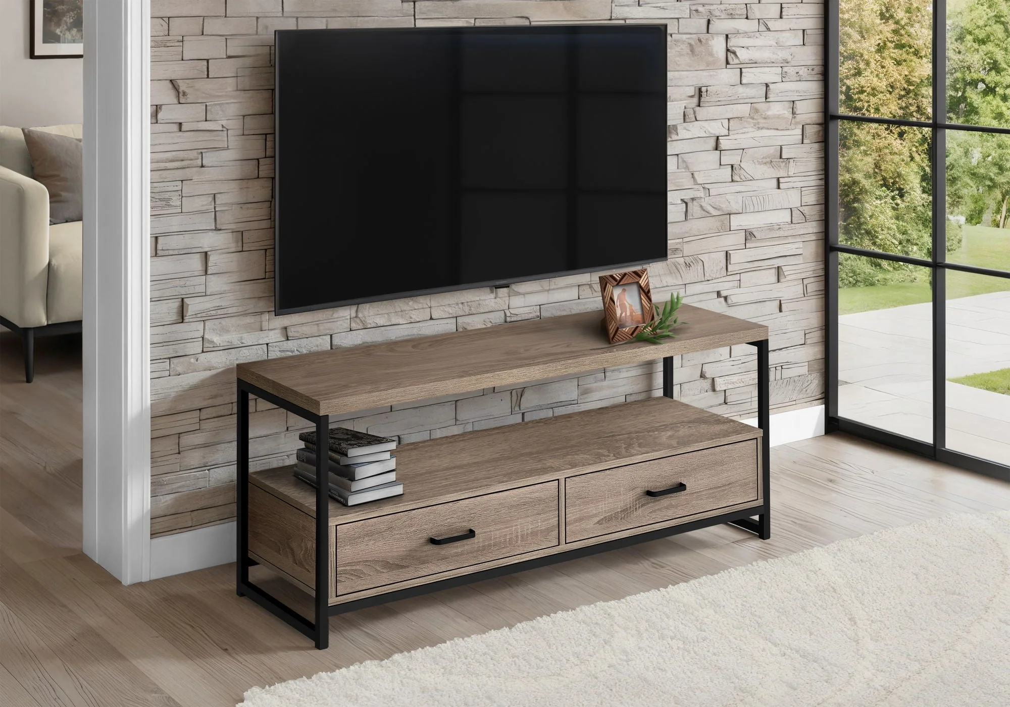 TV Stand, Console, Media Entertainment Center, Storage Drawers, Living Room, Bedroom, Contemporary, Modern - Image 3