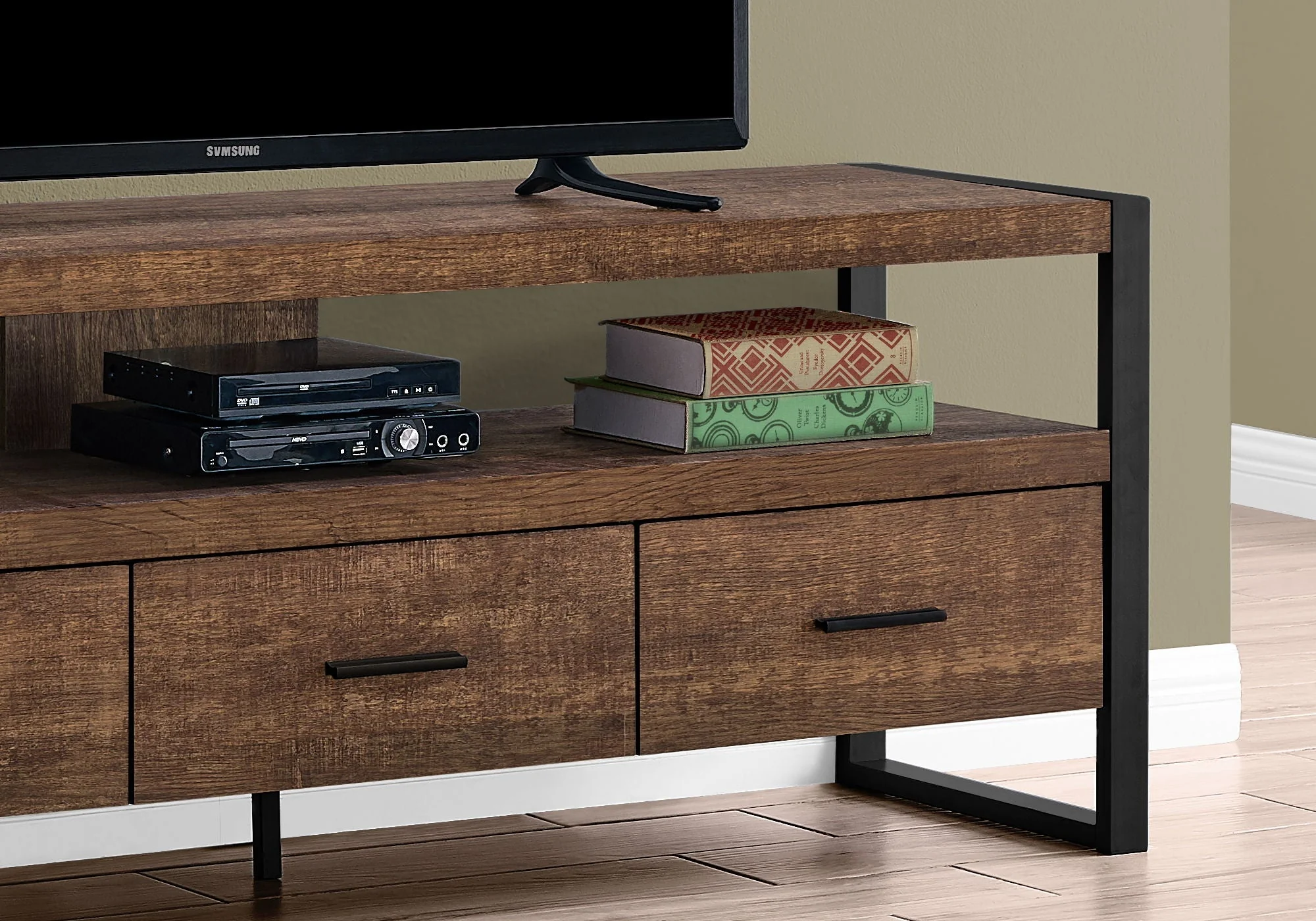 TV Stand, Console, Media Entertainment Center, Storage Drawers, Modern - Image 11
