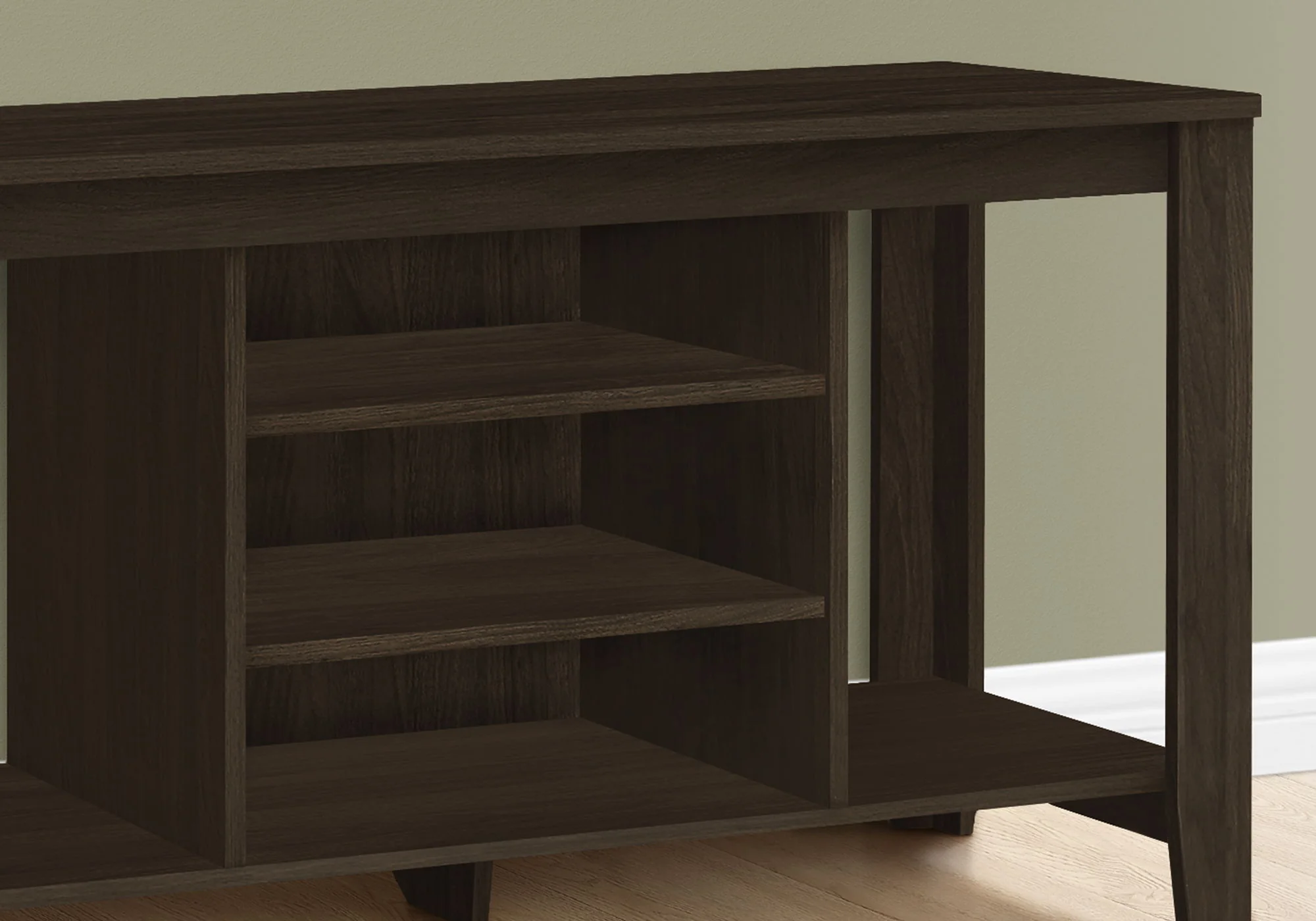 TV Stand, Console, Media Entertainment Center, Storage Shelves, Durable Construction - Espresso - Image 3