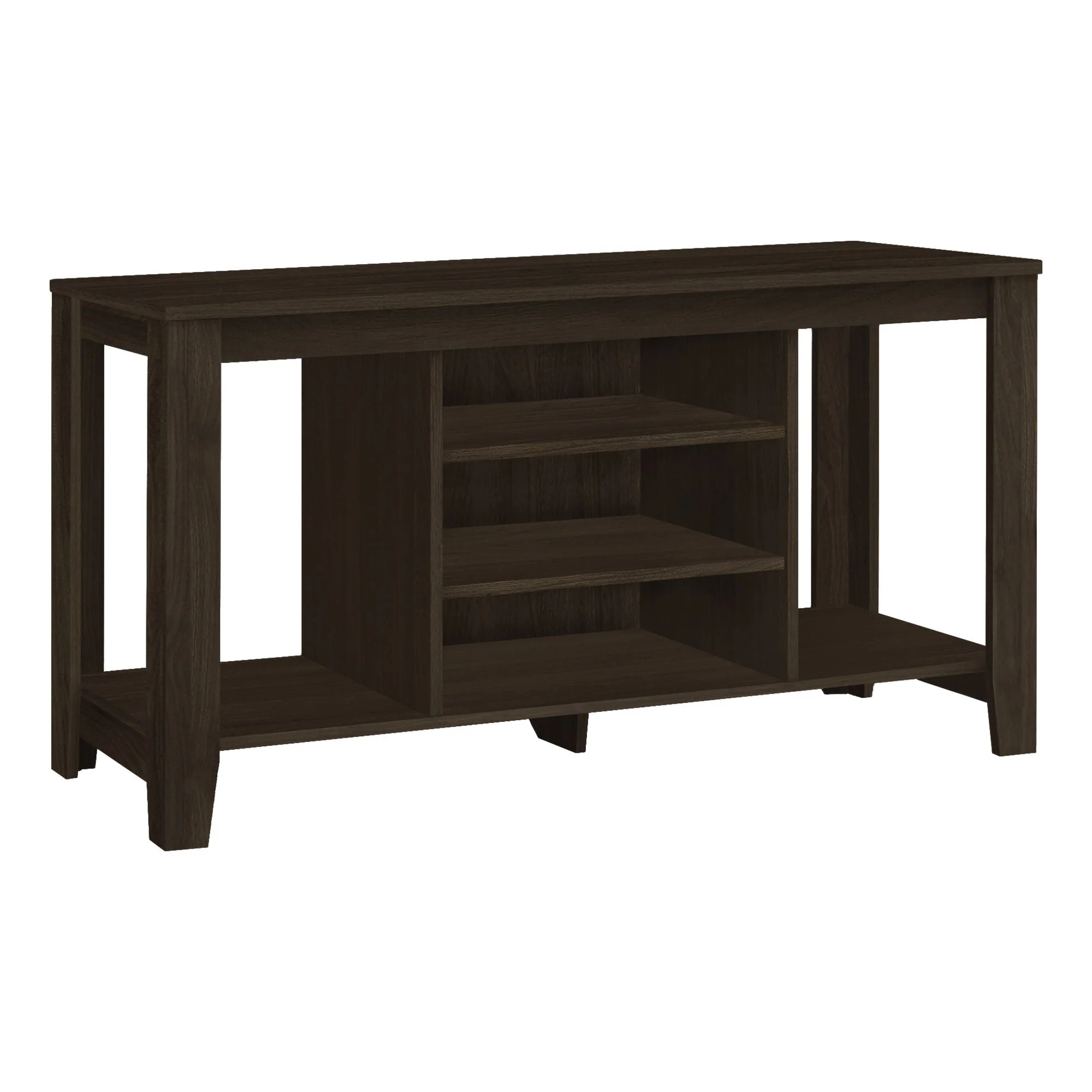 TV Stand, Console, Media Entertainment Center, Storage Shelves, Durable Construction - Espresso - Image 4