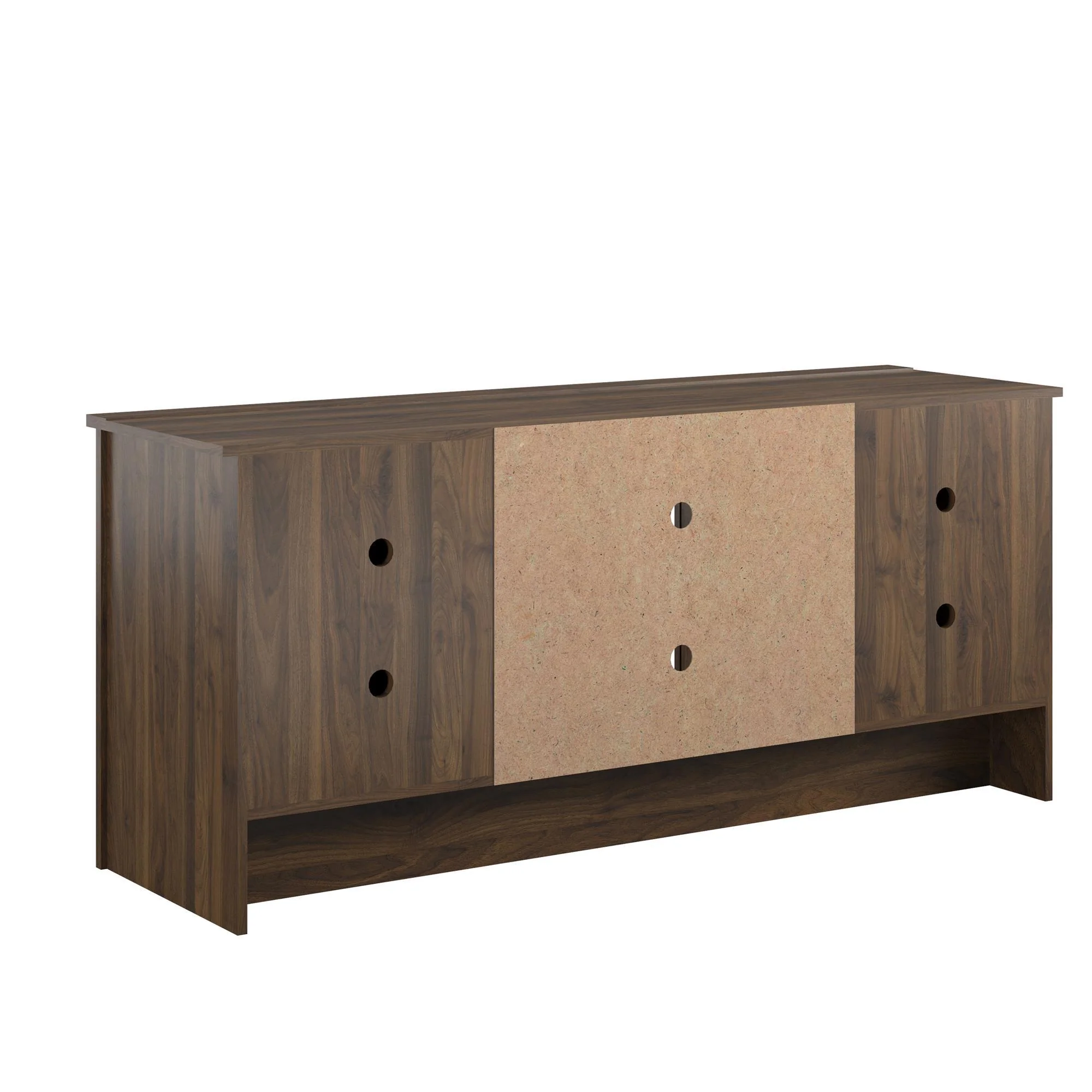 TV Stand For TVs Up To 65" With Open Shelves And Storage Cabinets - Walnut - Image 2